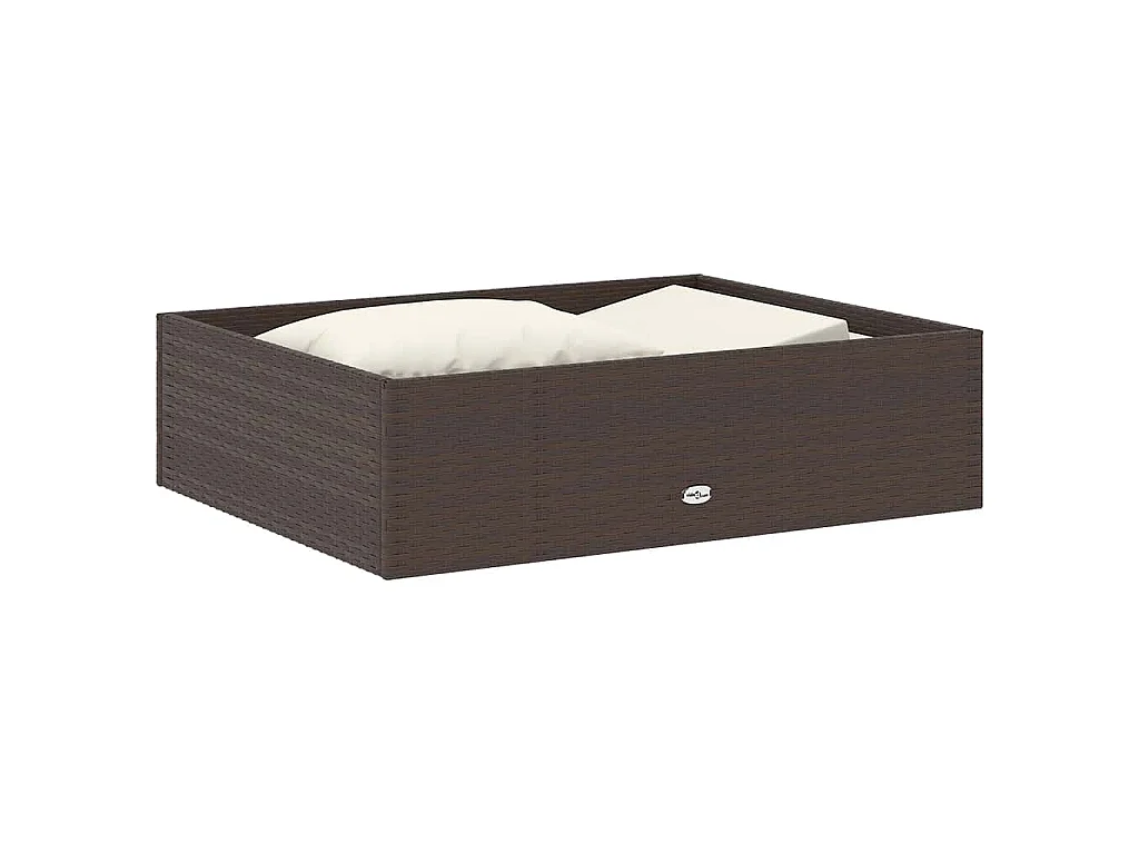2-tlg. Garten-Lounge-Set mit Auflagen Poly Rattan Braun