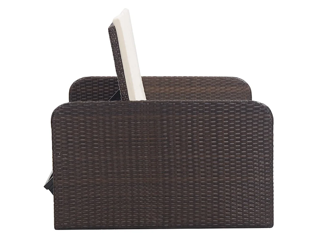 2-tlg. Garten-Lounge-Set mit Auflagen Poly Rattan Braun