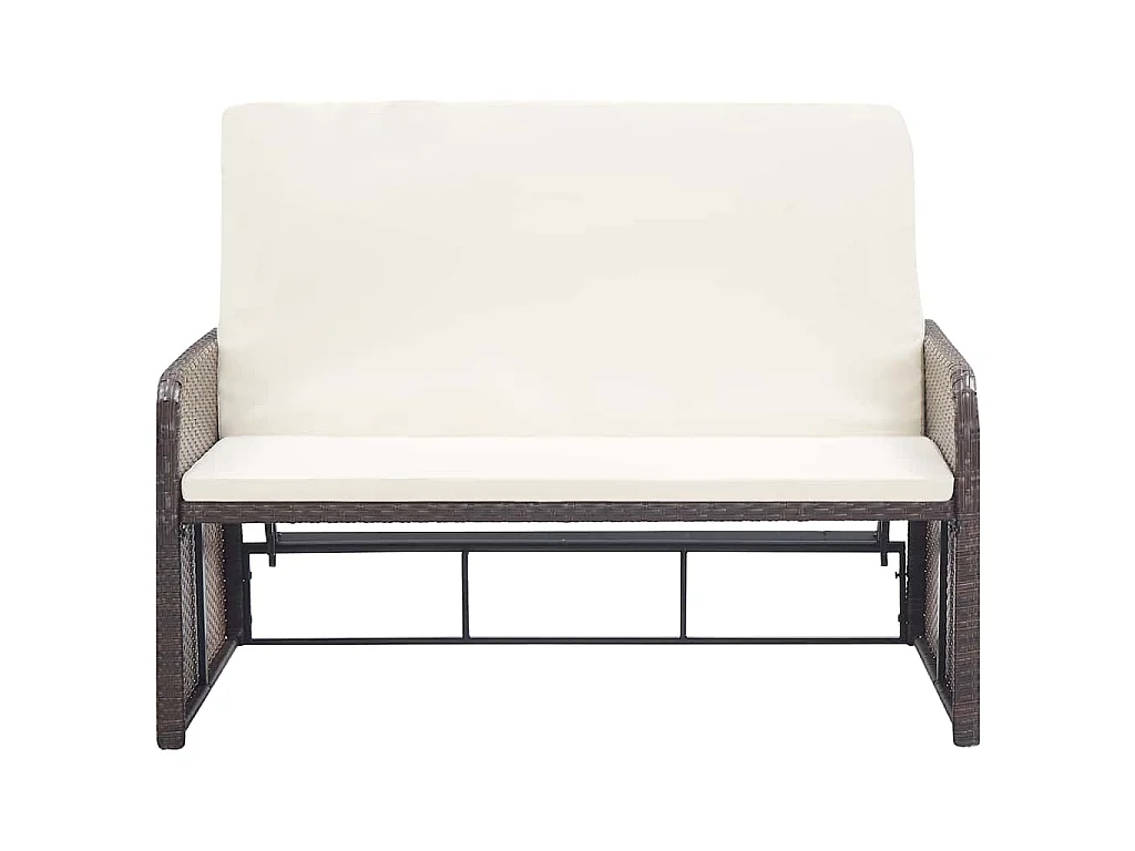 2-tlg. Garten-Lounge-Set mit Auflagen Poly Rattan Braun