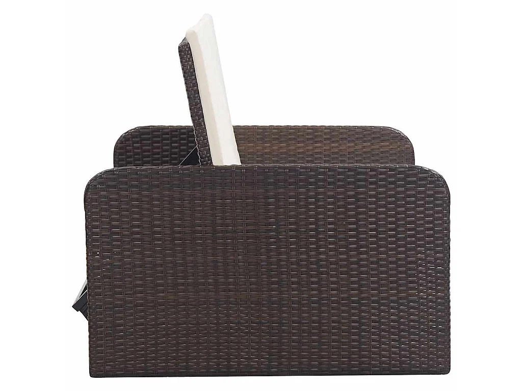 2-tlg. Garten-Lounge-Set mit Auflagen Poly Rattan Braun