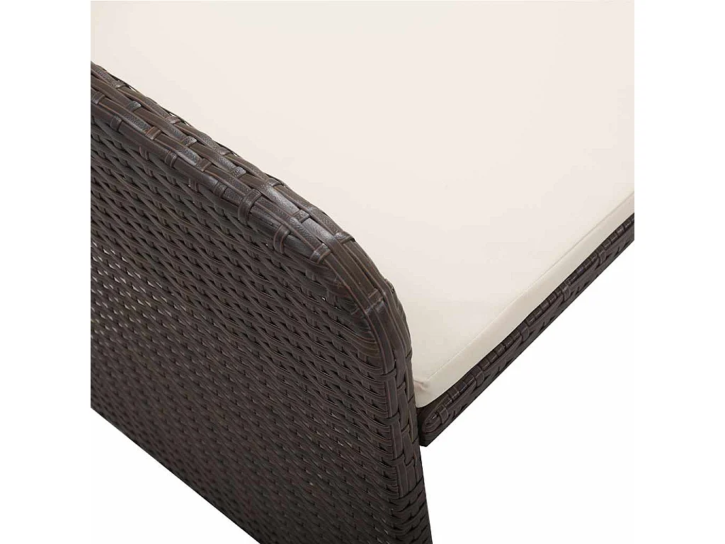2-tlg. Garten-Lounge-Set mit Auflagen Poly Rattan Braun