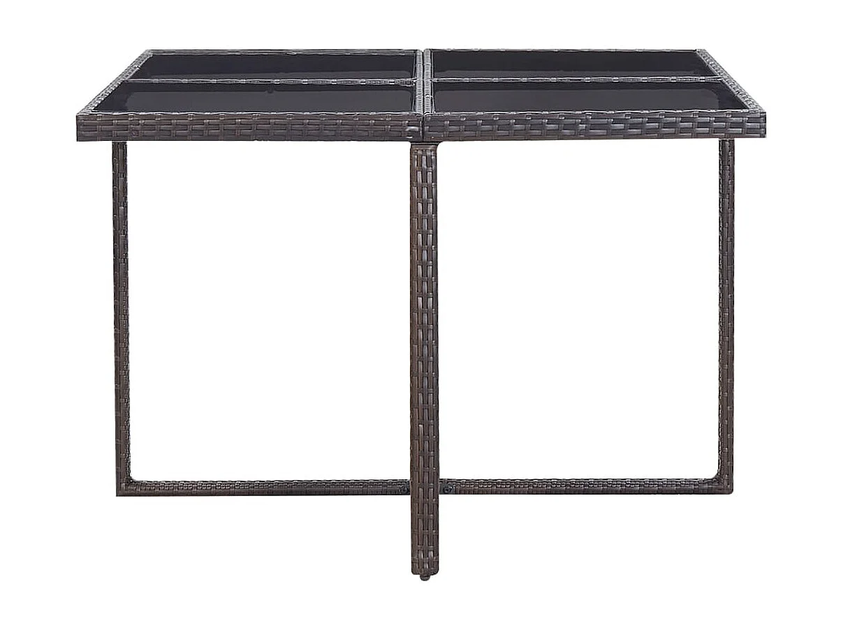 Set comedor de jardín 9 piezas y cojines ratán sintético marrón