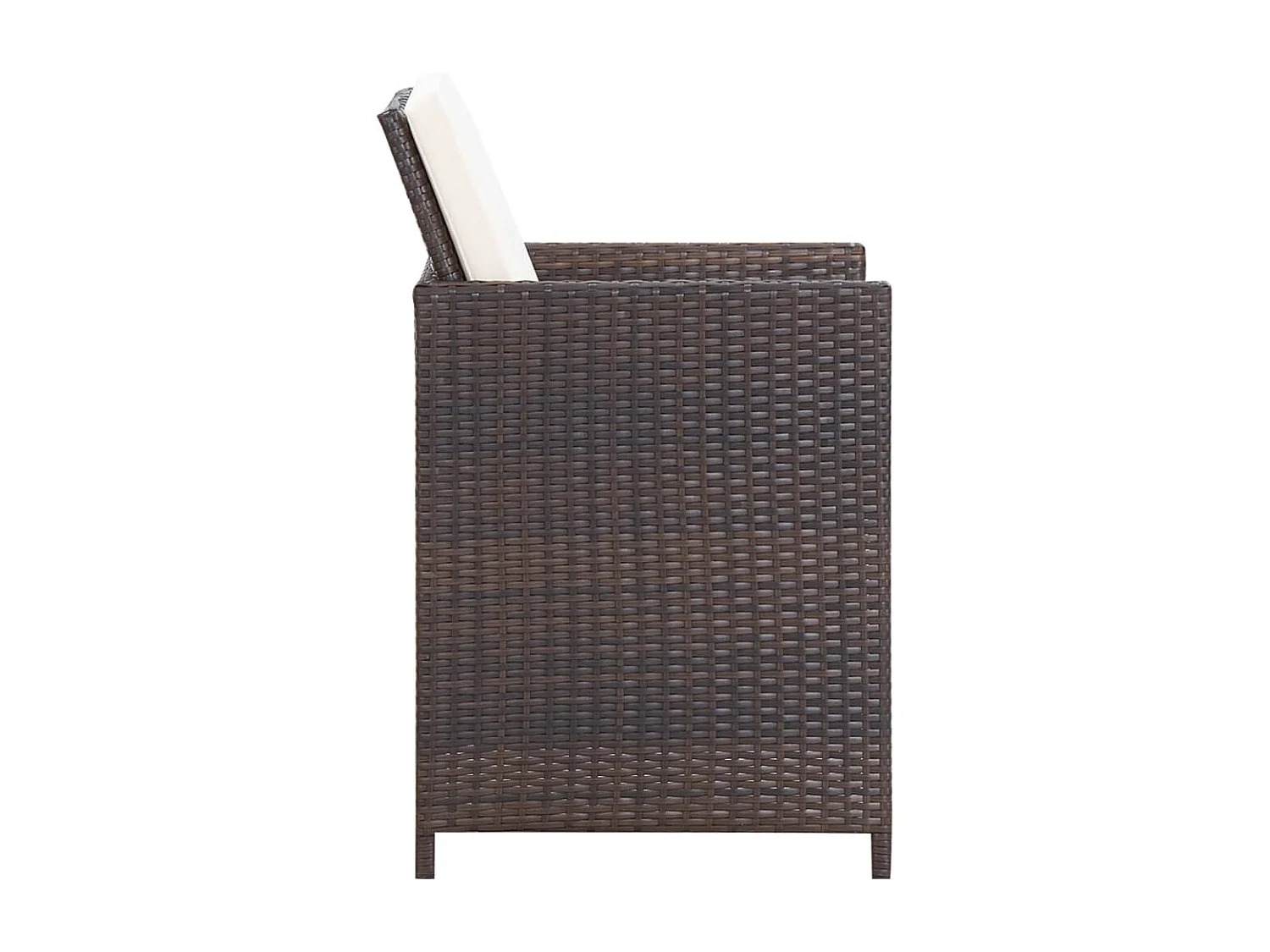 Set comedor de jardín 9 piezas y cojines ratán sintético marrón