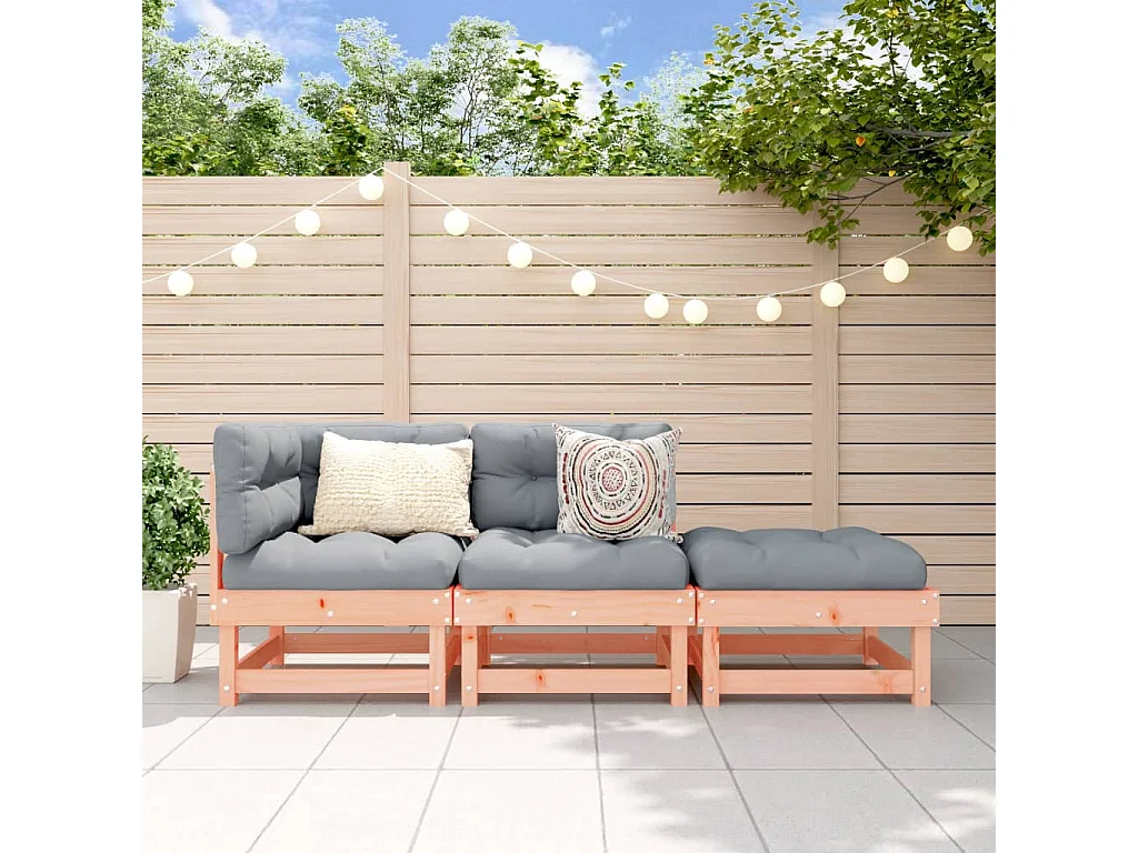 Salon de jardin 3 pcs bois massif douglas