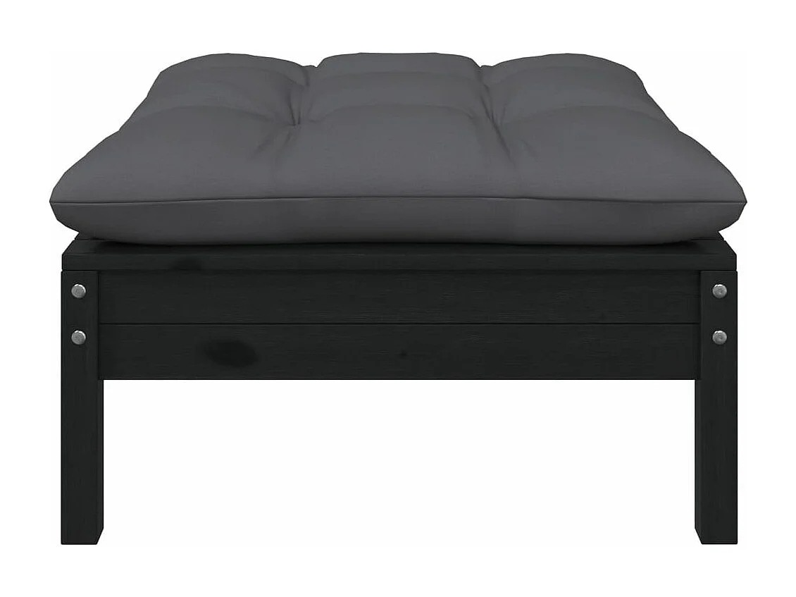 Salon de jardin 9 pcs avec coussins bois de pin massif