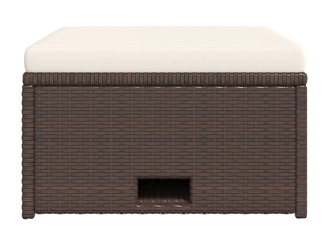4-tlg. Garten-Lounge-Set mit Auflagen Poly Rattan Braun