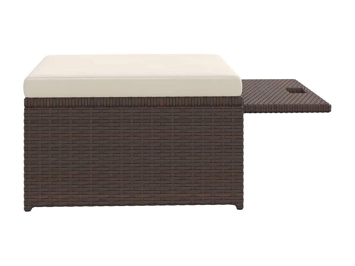 4-tlg. Garten-Lounge-Set mit Auflagen Poly Rattan Braun