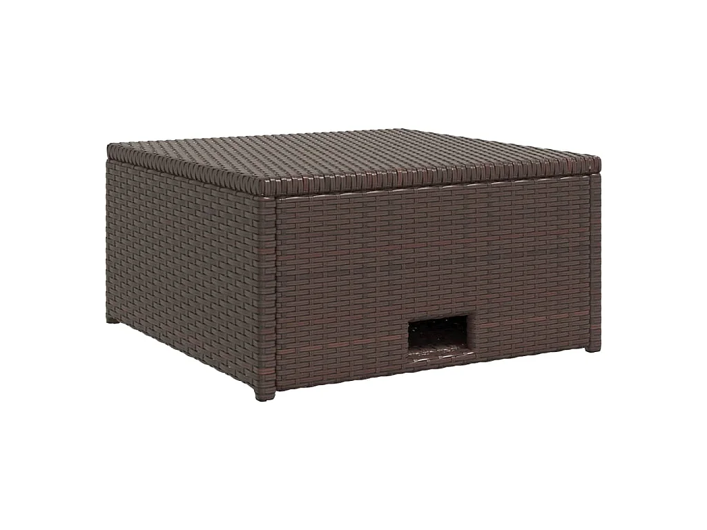 Salon de jardin 4 pcs avec coussins Résine tressée Marron