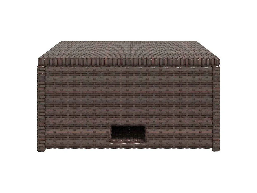 4 pcs conjunto lounge jardim c/ almofadões vime PE castanho
