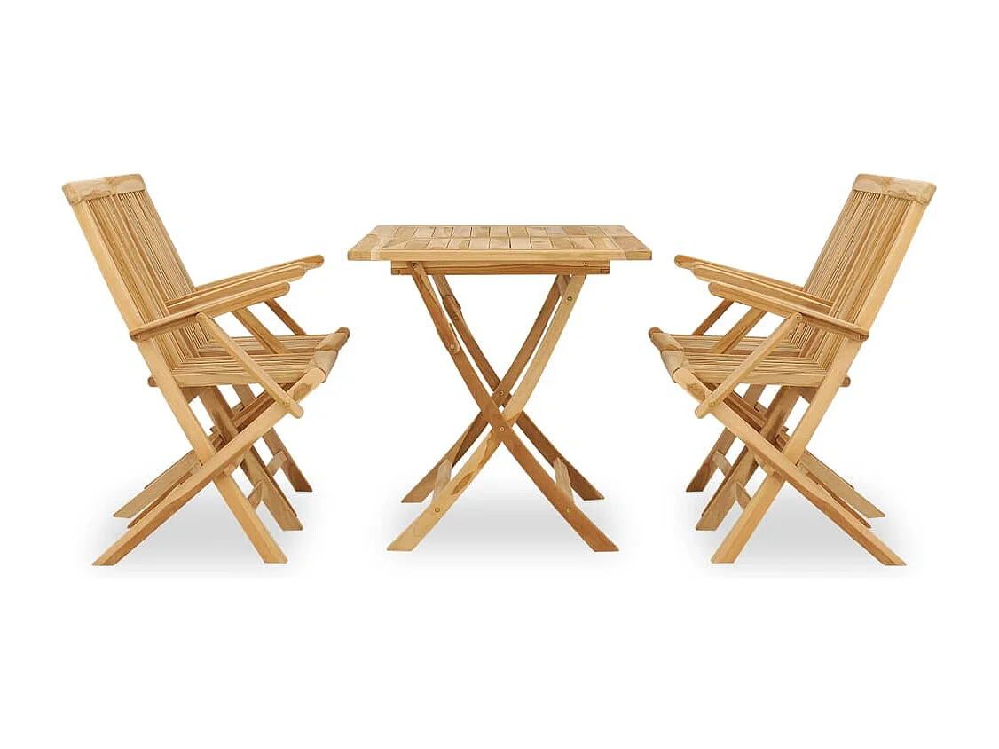 Ensemble à manger d'extérieur 5pcs Bois solide de teck
