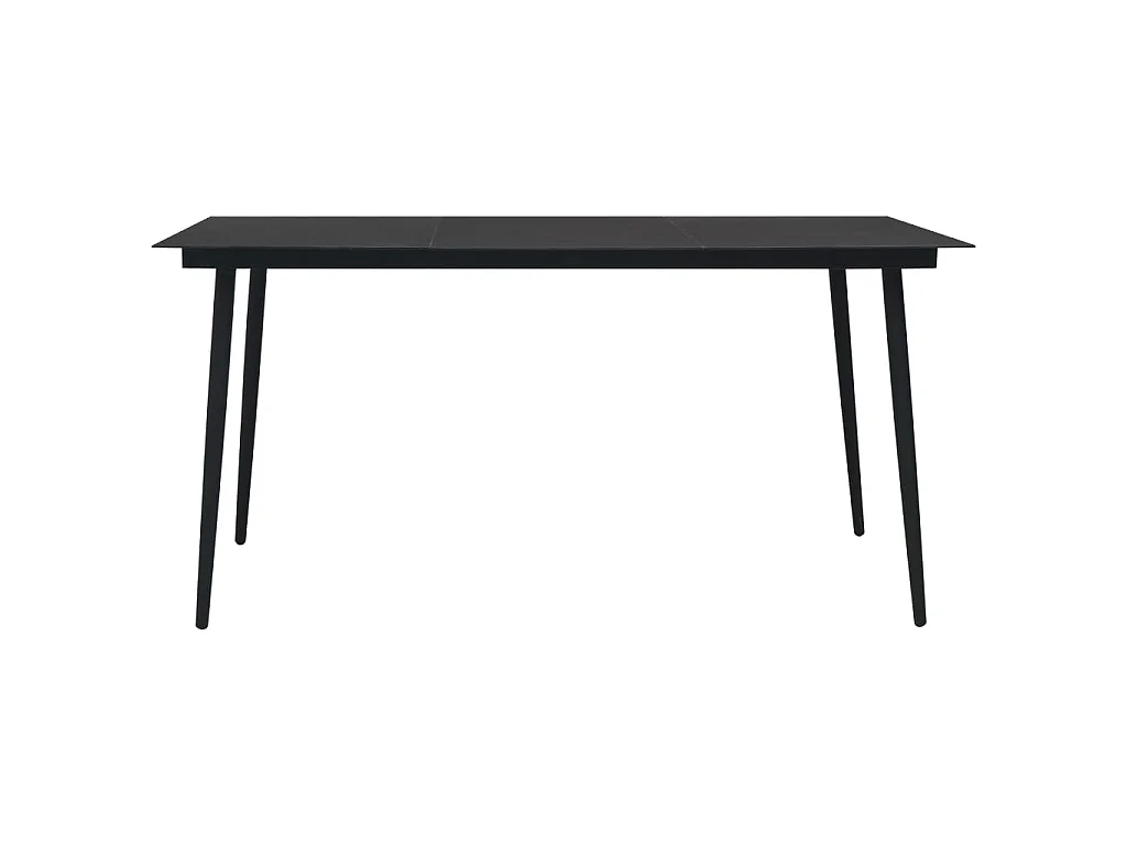 7-delige Tuinset PVC-rattan zwart