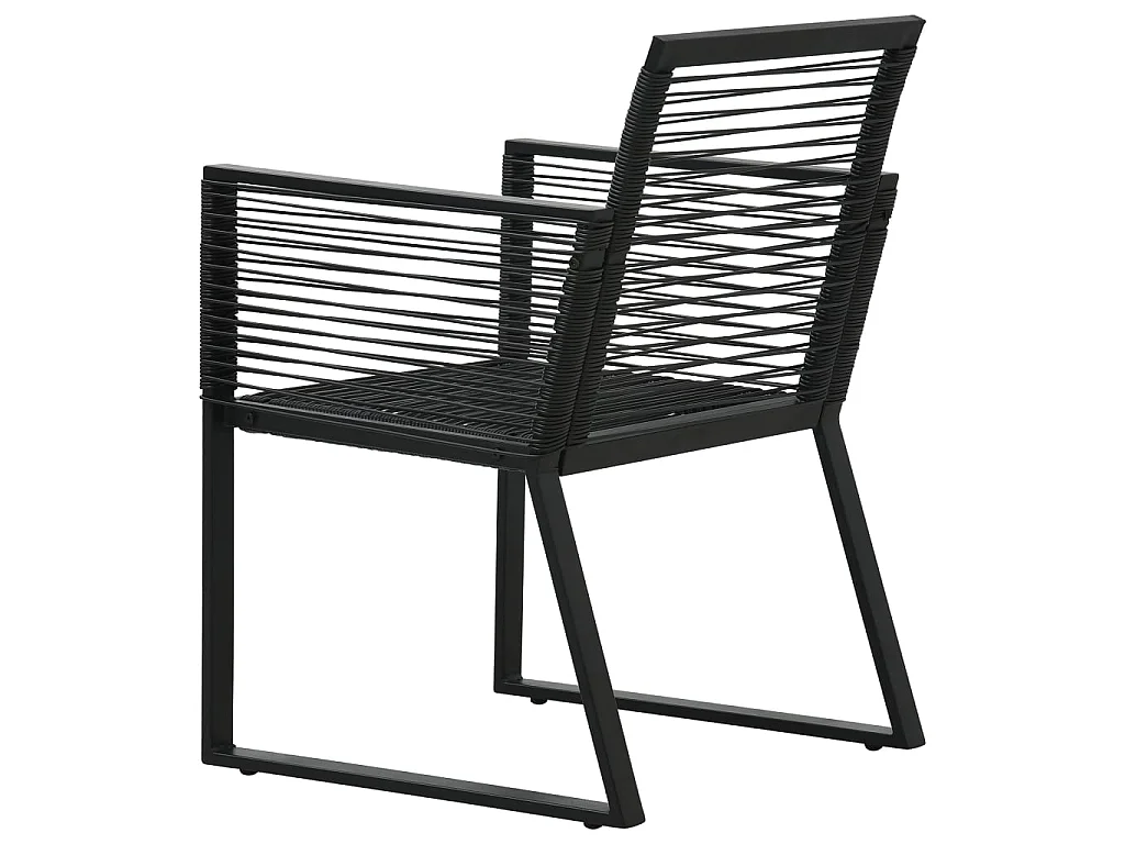 7-delige Tuinset PVC-rattan zwart