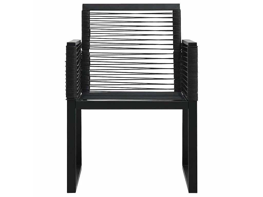Set da Pranzo da Giardino 7 pz in Rattan PVC Nero
