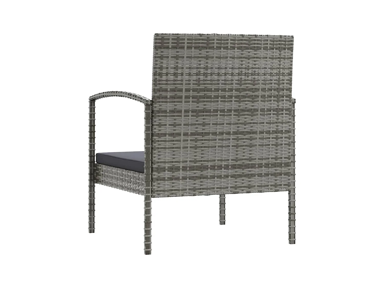 8-tlg. Garten-Lounge-Set mit Auflagen Poly Rattan Grau