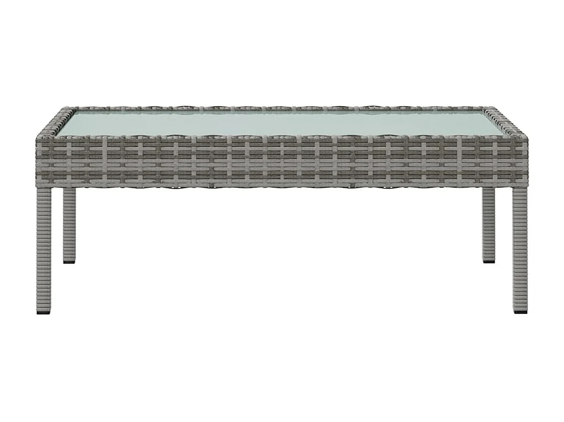 8-tlg. Garten-Lounge-Set mit Auflagen Poly Rattan Grau