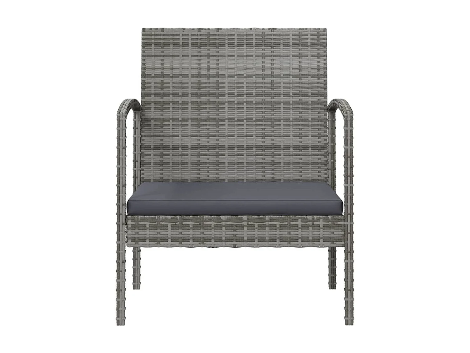 Salon de jardin 8 pcs avec coussins résine tressée gris