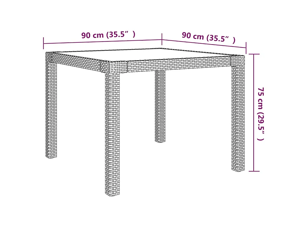 5-tlg. Garten-Essgruppe mit Kissen Poly Rattan Beige