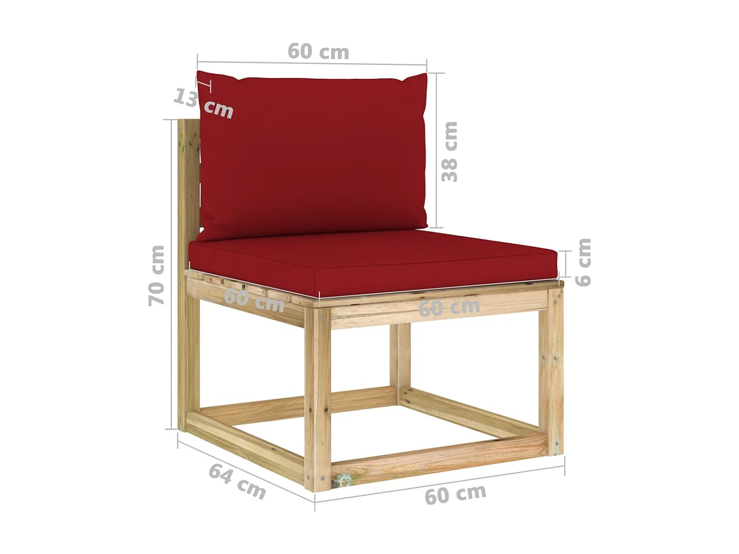 Conj. lounge de jardim 10 pcs com almofadões pinho impregnado