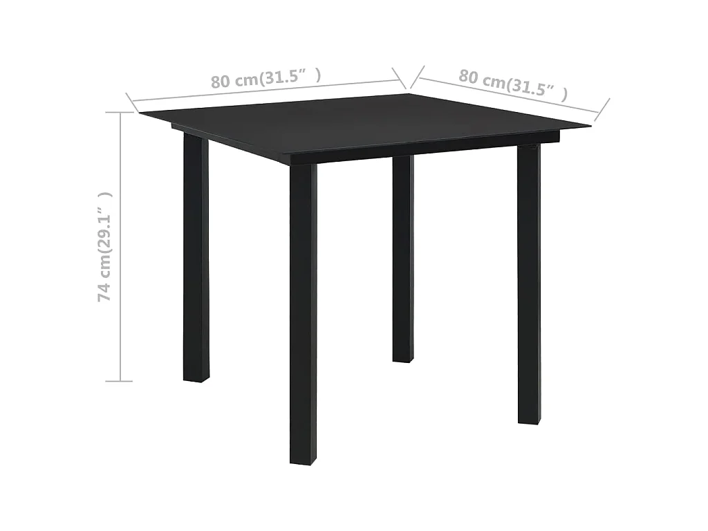 Set da Pranzo da Giardino 5 pz in Rattan PVC Nero