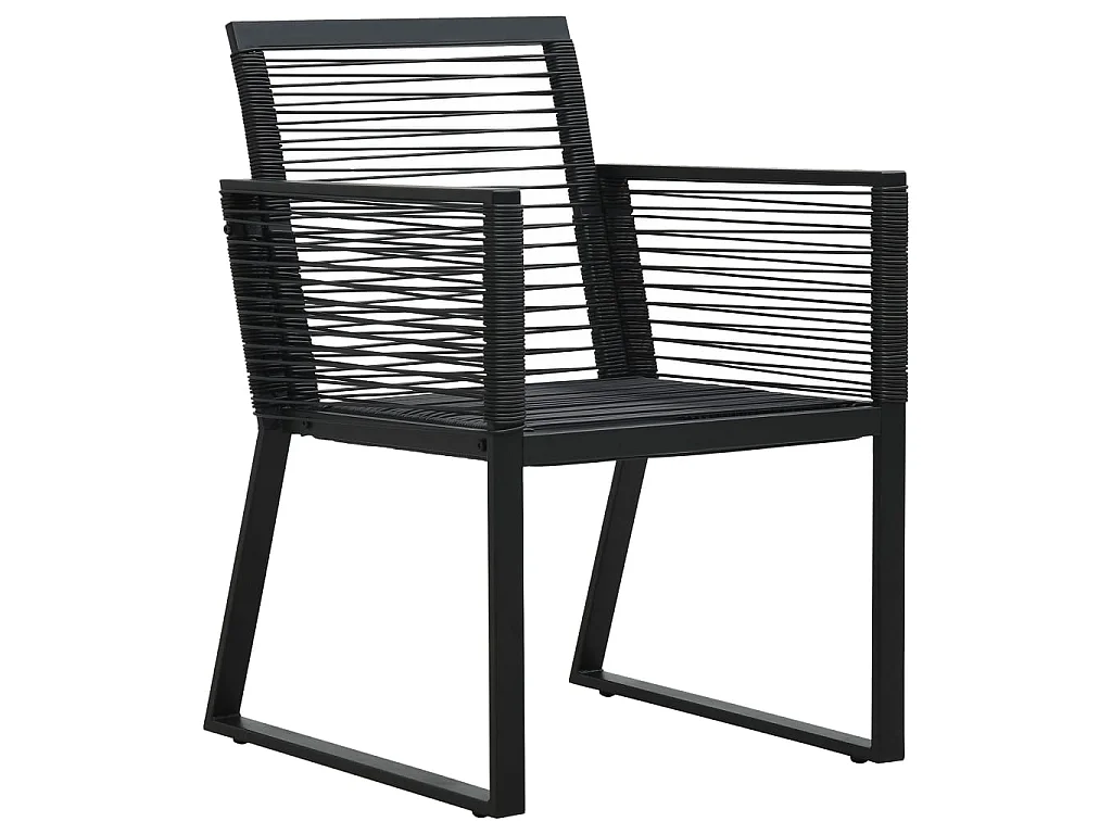 Set da Pranzo da Giardino 5 pz in Rattan PVC Nero