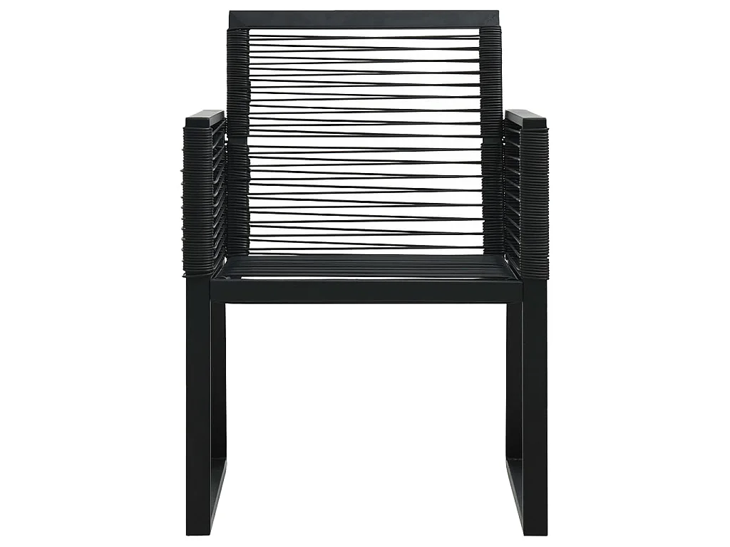 Set da Pranzo da Giardino 5 pz in Rattan PVC Nero