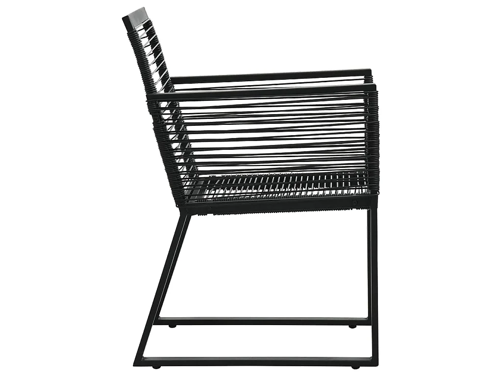 Set da Pranzo da Giardino 5 pz in Rattan PVC Nero