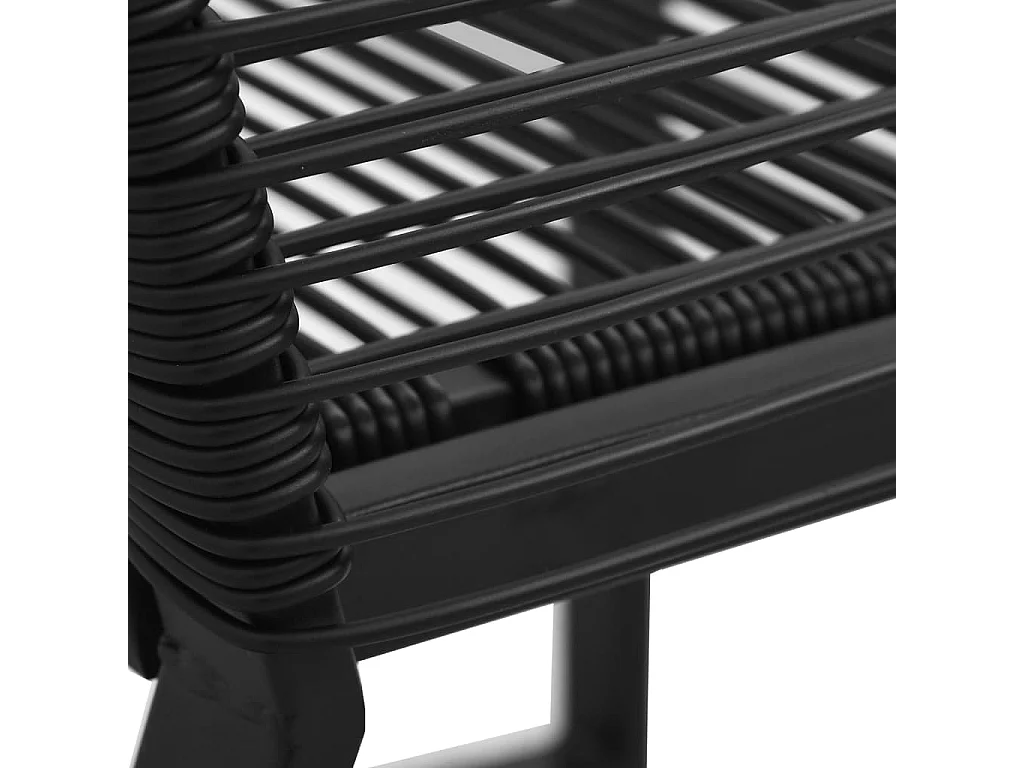Set da Pranzo da Giardino 5 pz in Rattan PVC Nero