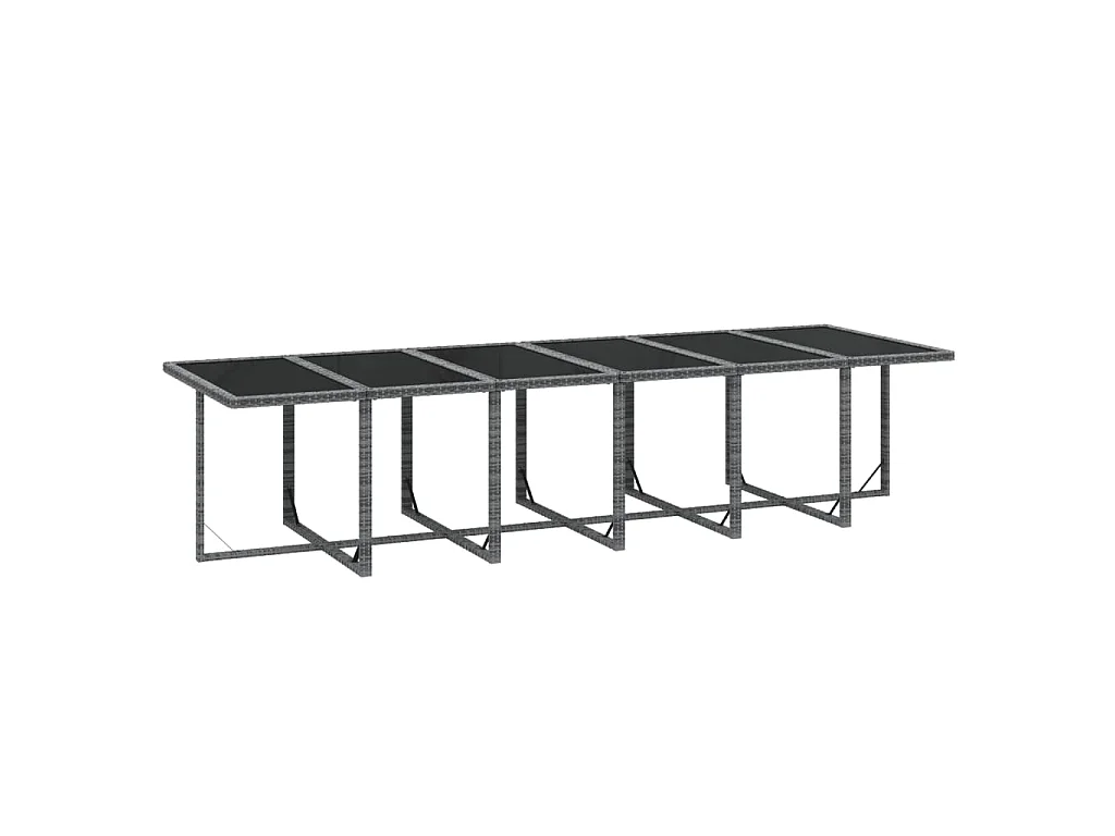 13-delige Tuinset met kussens poly rattan grijs