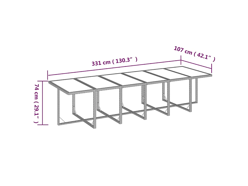 13-delige Tuinset met kussens poly rattan grijs