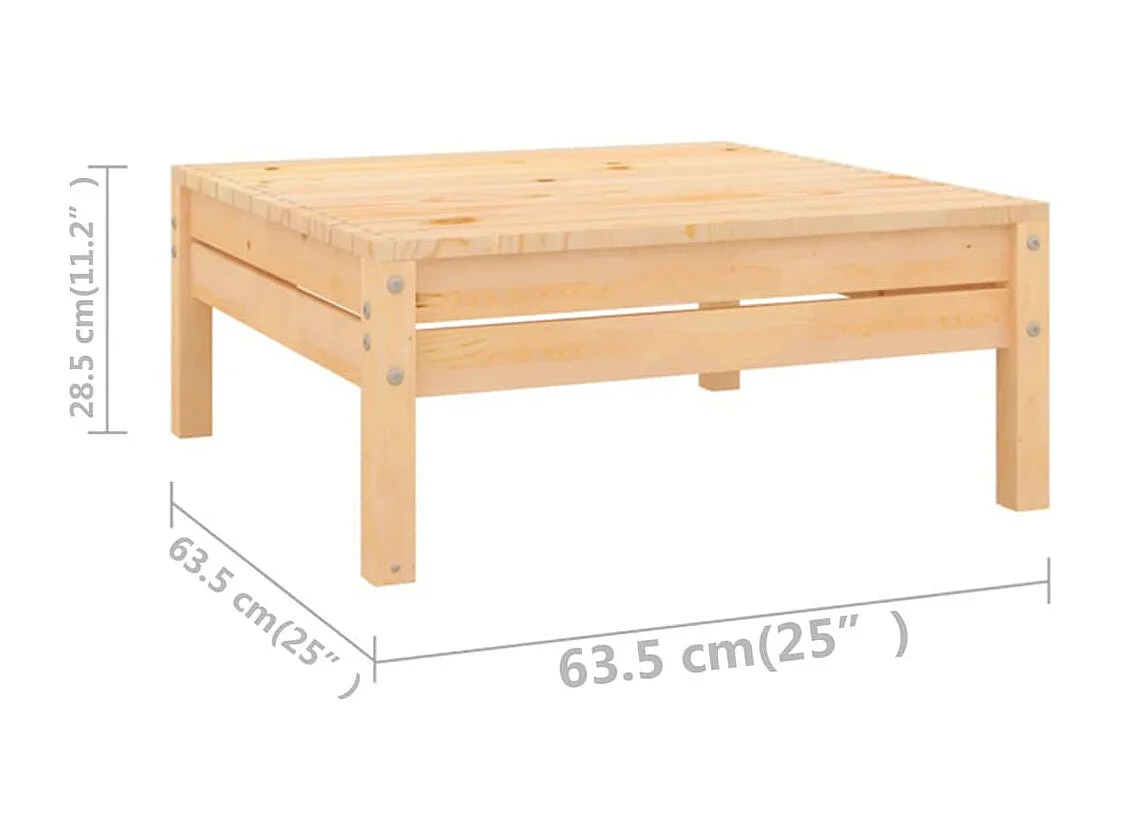 7-tlg. Garten-Lounge-Set Massivholz Kiefer