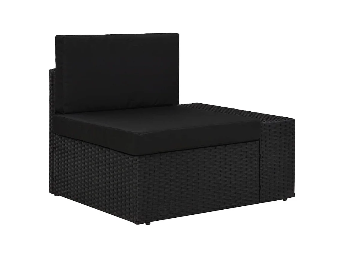 Salon de jardin 5 pcs Résine tressée Noir