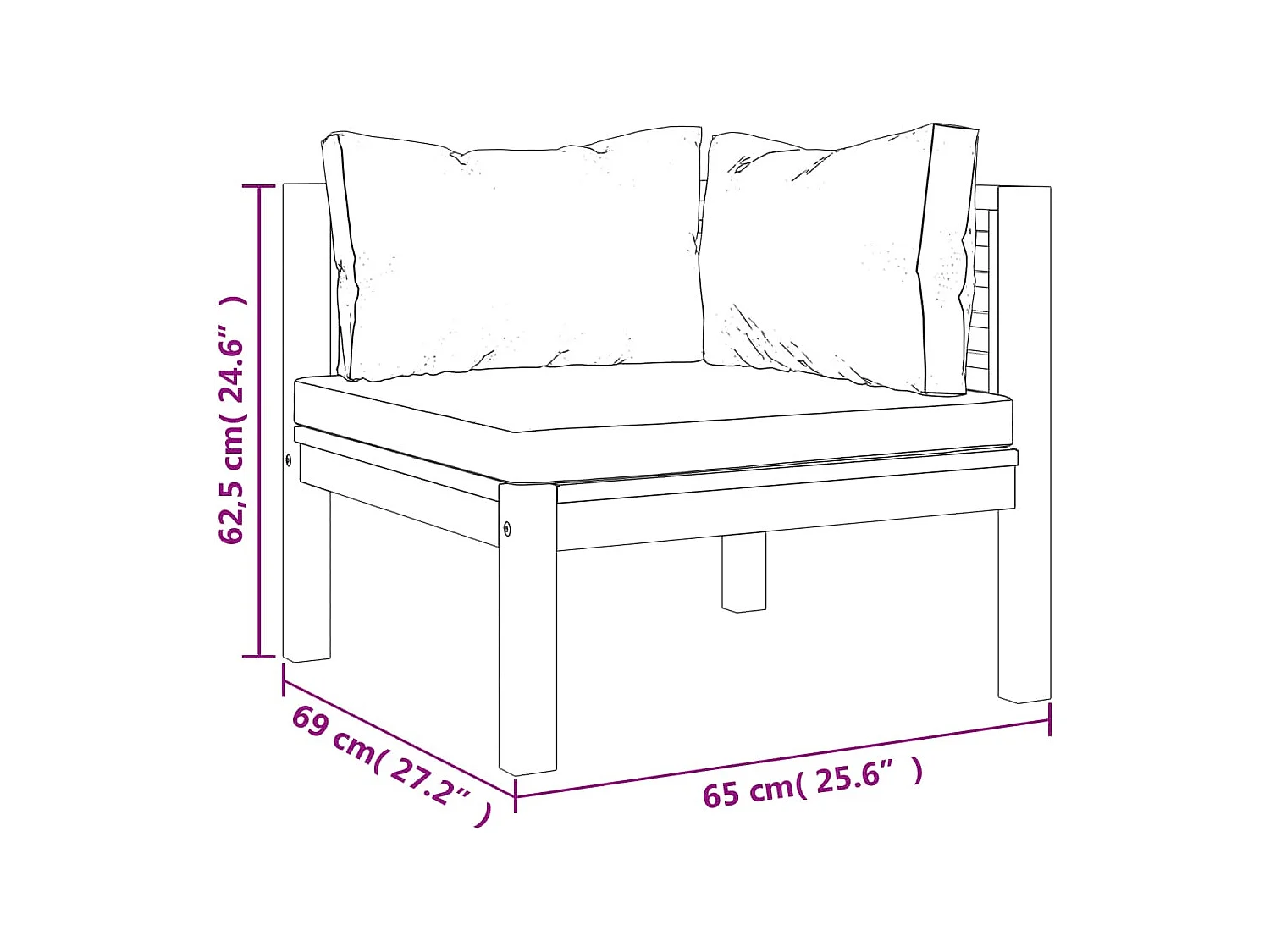 8 pcs conjunto lounge jardim c/ almofadões creme acácia maciça