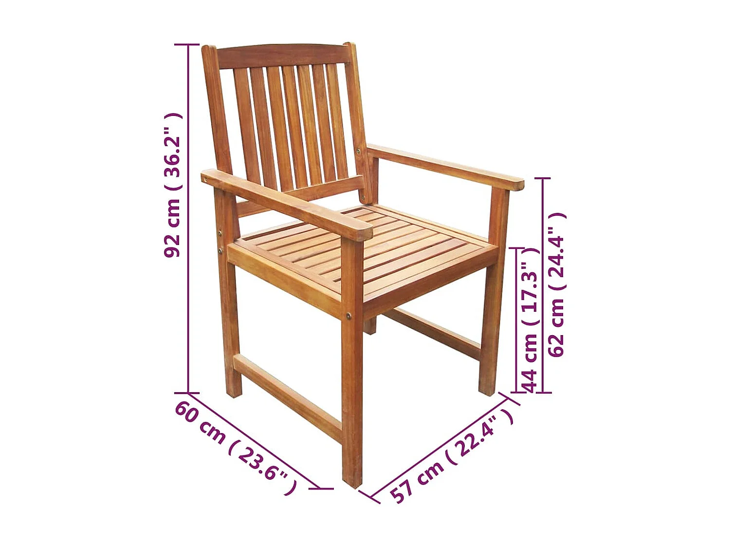 Ensemble à manger d'extérieur 5 pcs Bois d'acacia solide