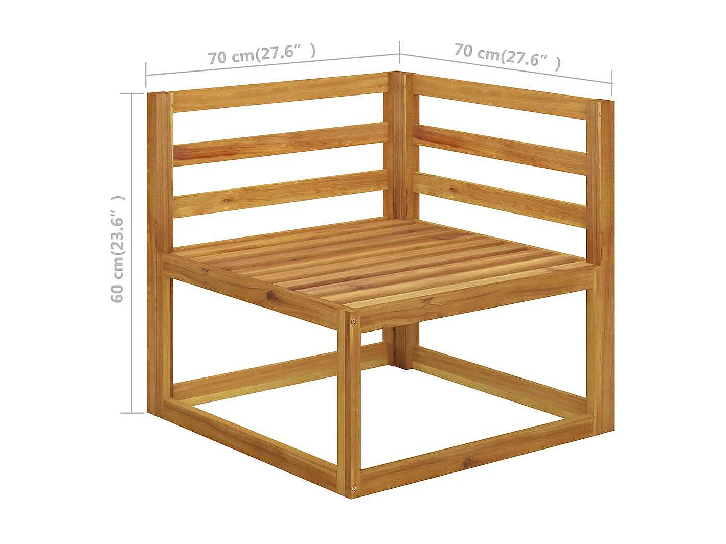 Salon de jardin 5 pcs avec coussins Bois d'acacia solide