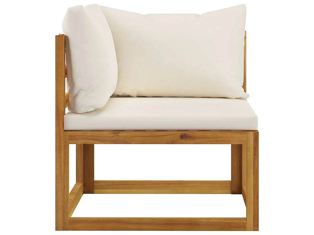 Salon de jardin 5 pcs avec coussins Bois d'acacia solide