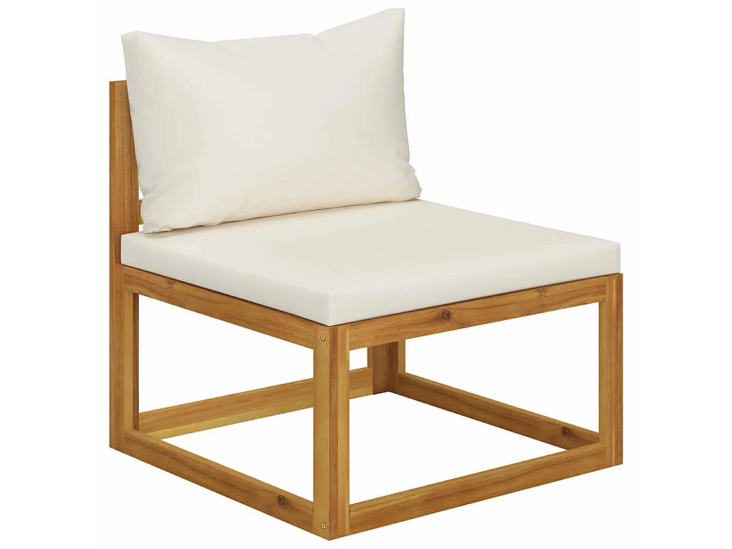 Salon de jardin 5 pcs avec coussins Bois d'acacia solide