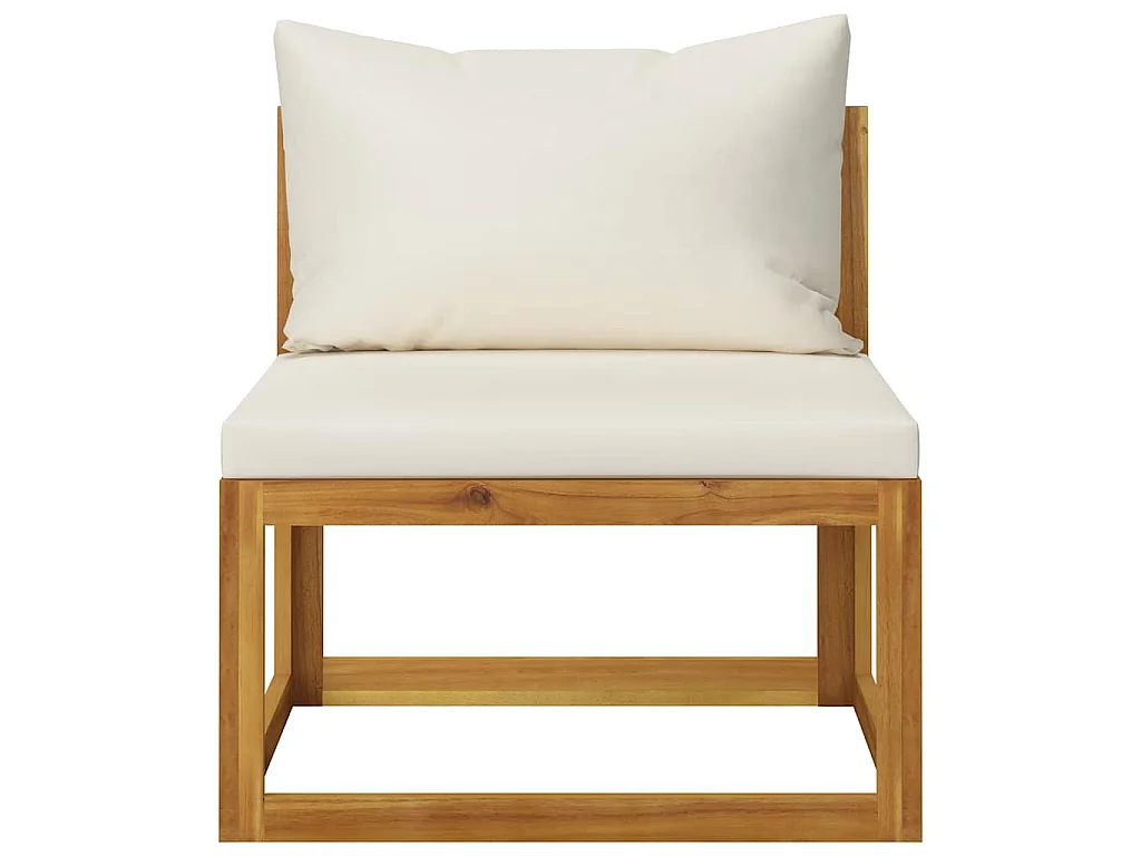 Salon de jardin 5 pcs avec coussins Bois d'acacia solide