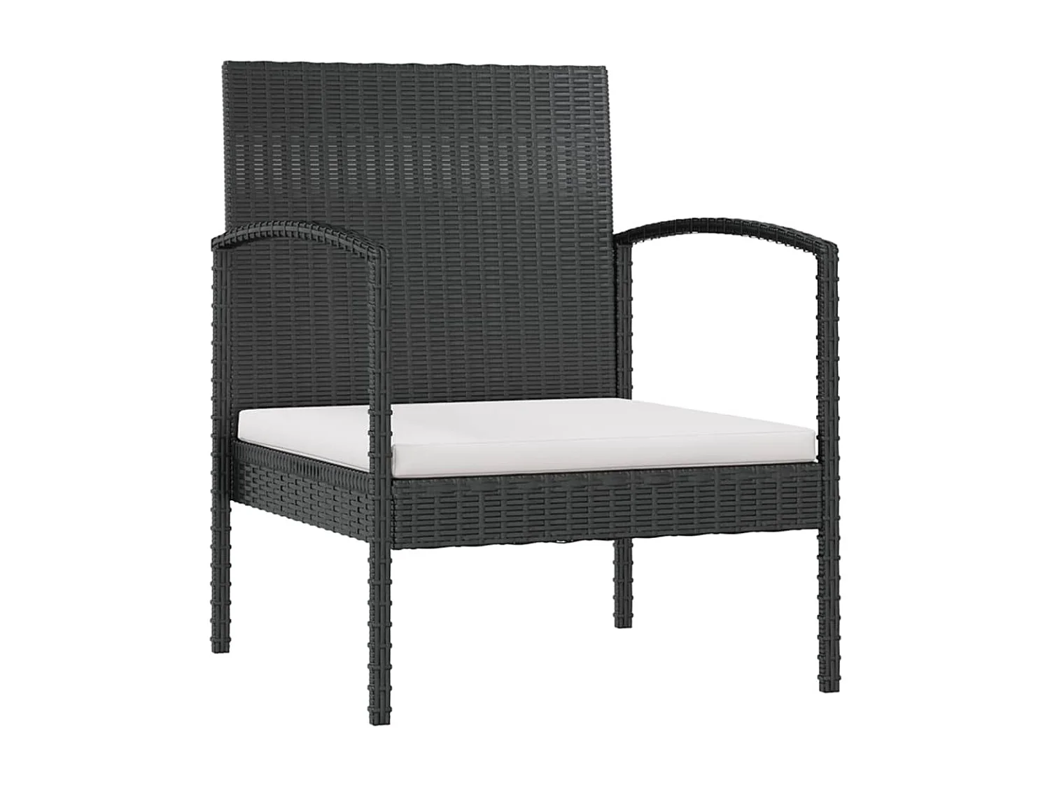 Salon de jardin 8 pcs avec coussins résine tressée noir