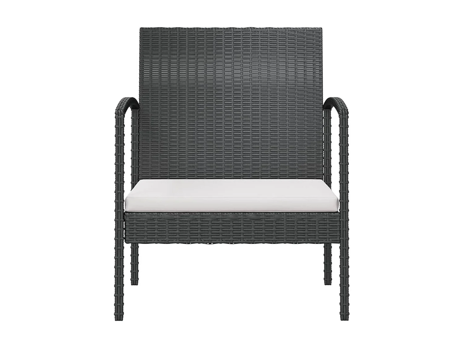 Salon de jardin 8 pcs avec coussins résine tressée noir