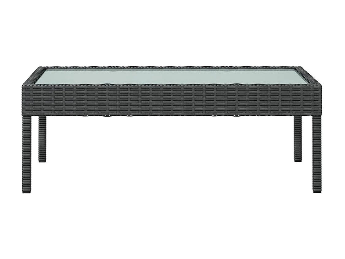 Salon de jardin 8 pcs avec coussins résine tressée noir