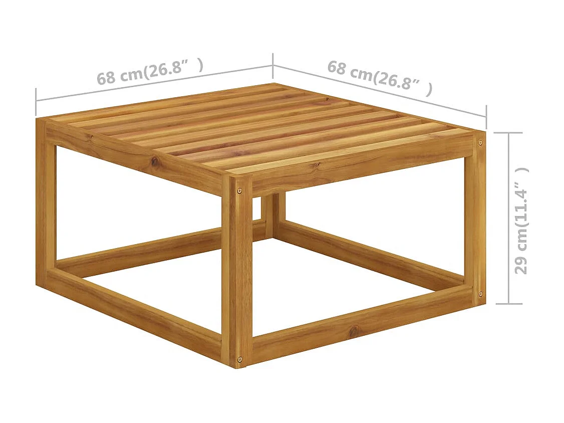 8 pcs conjunto lounge jardim c/ almofadões acácia maciça creme