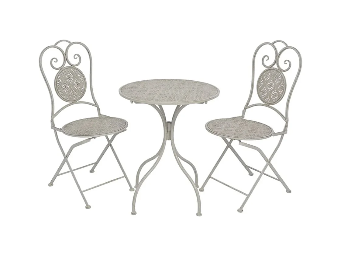 Mobilier de bistro 3 pcs Acier Gris