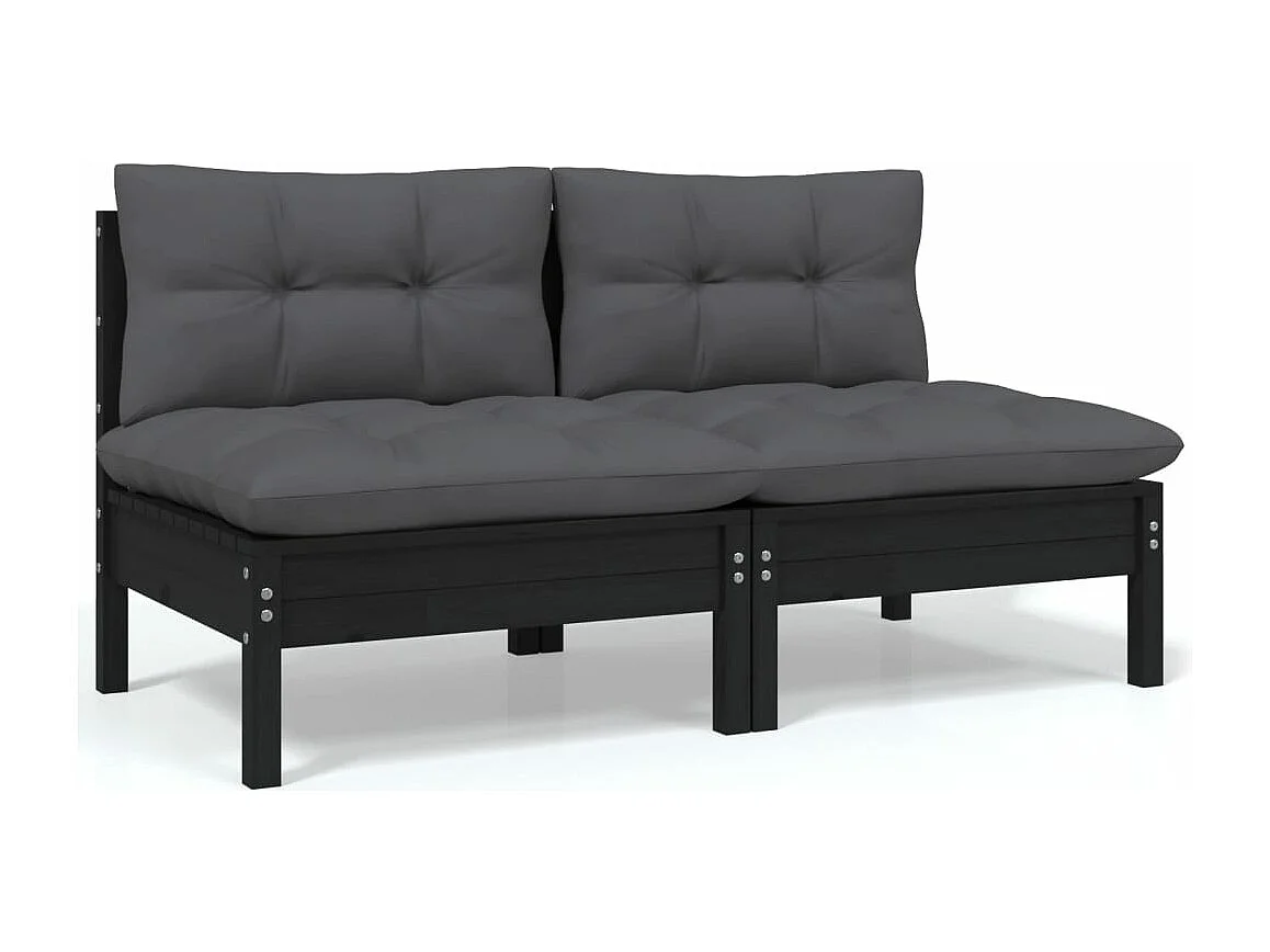 4 pcs conjunto lounge jardim c/ almofadões pinho maciço