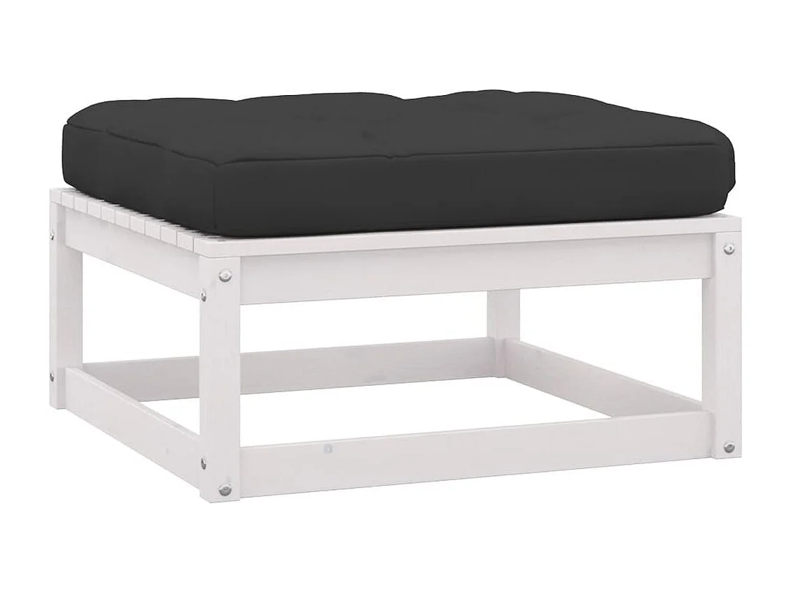 Set Divani da Giardino 11 pz Cuscini Bianchi Massello di Pino