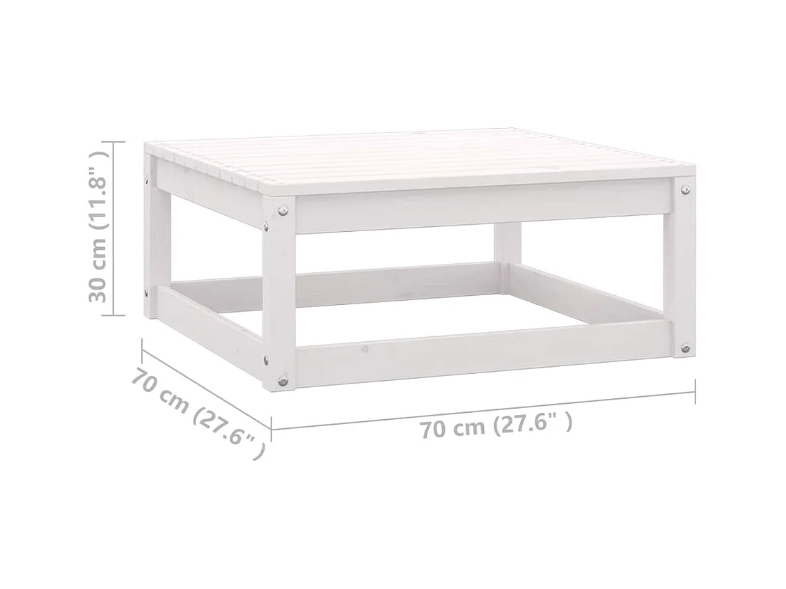 Set Divani da Giardino 10 pz Cuscini Bianchi Massello di Pino