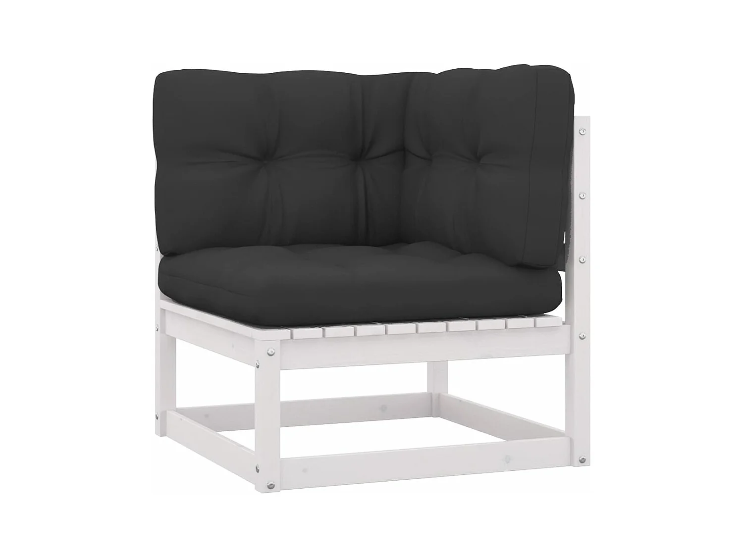 Set Divani da Giardino 10 pz Cuscini Bianchi Massello di Pino