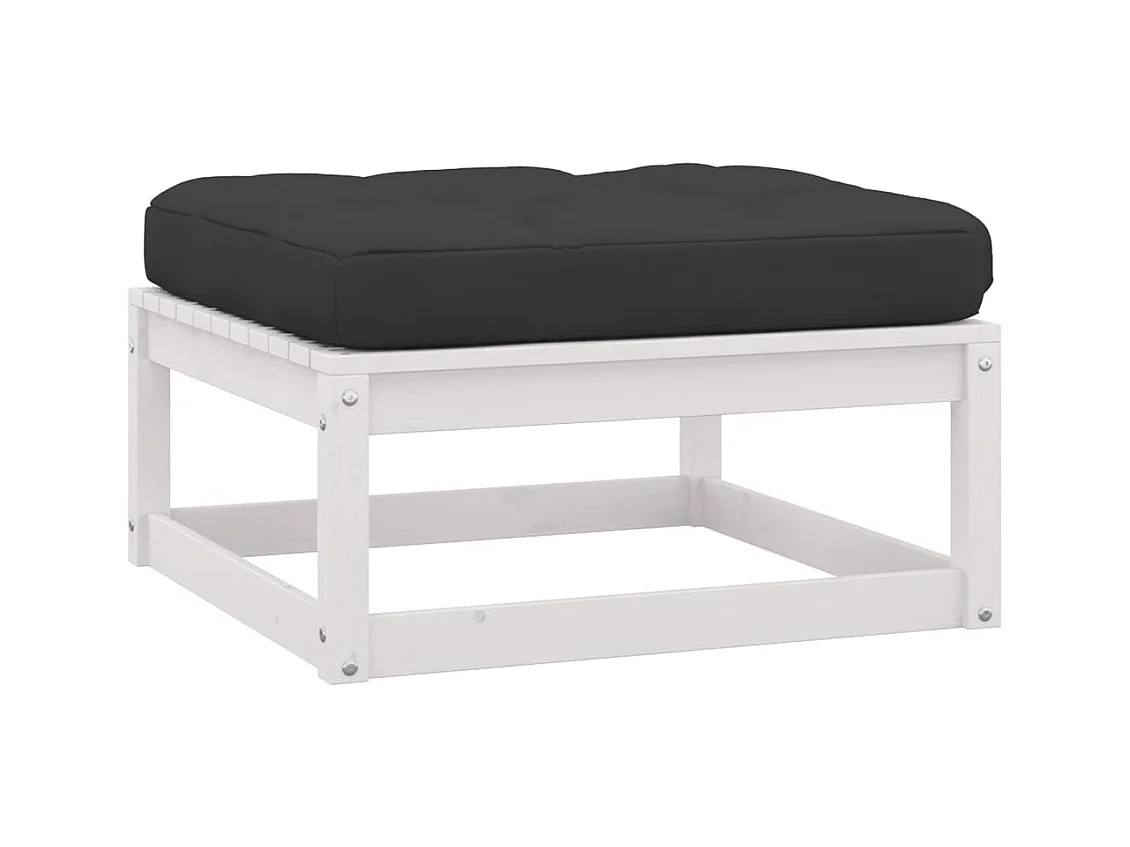 Set Divani da Giardino 10 pz Cuscini Bianchi Massello di Pino