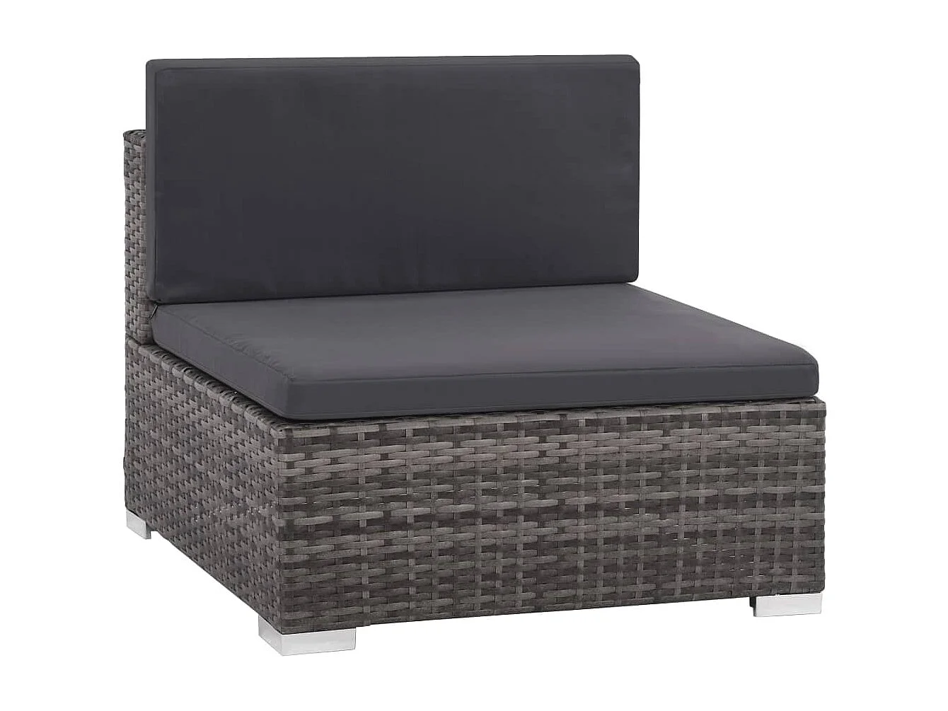 Set Divani da Giardino 7 pz con Cuscini in Polyrattan Grigio