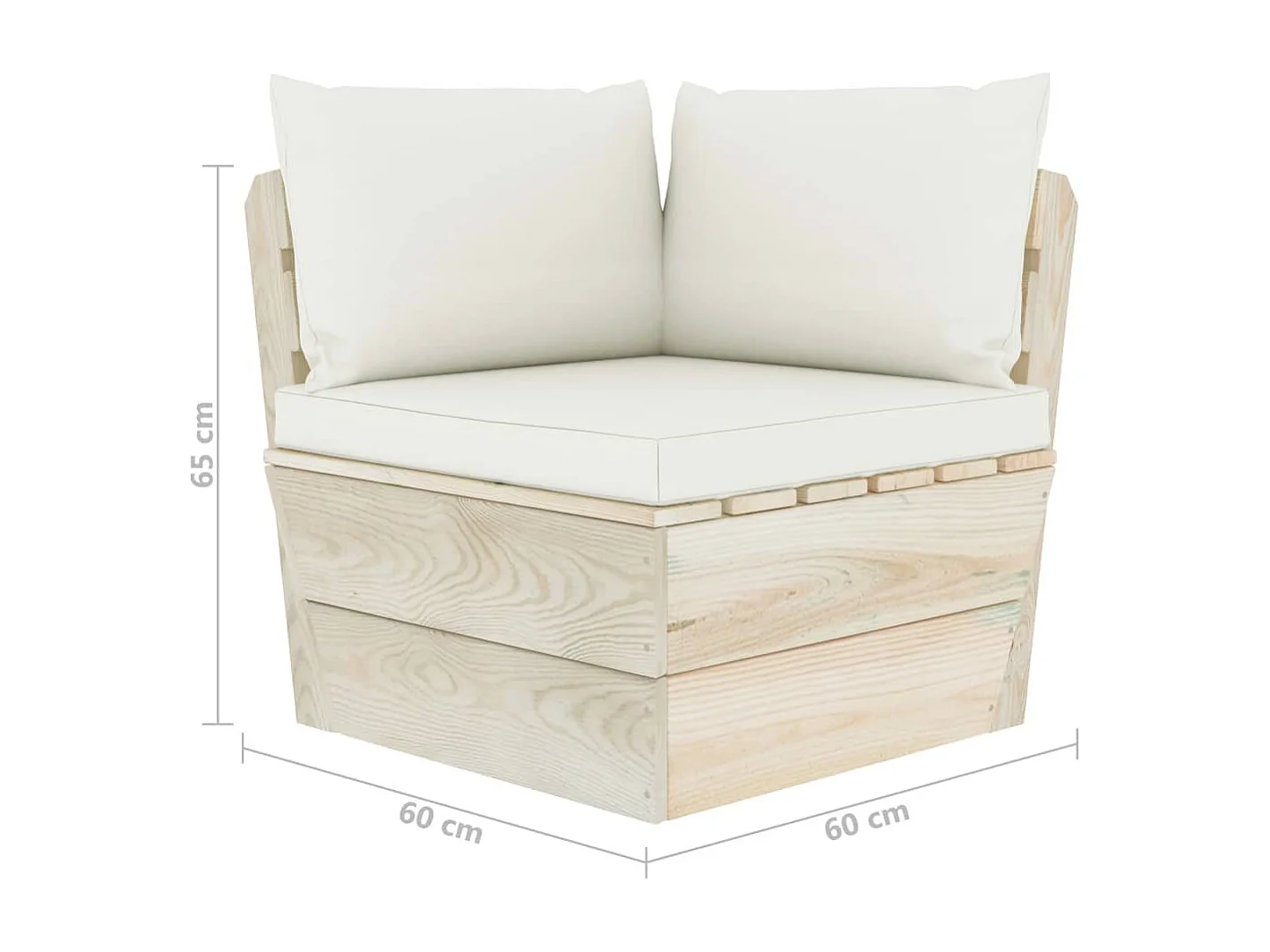 Set Divani da Giardino su Pallet 4 pz con Cuscini Legno Abete