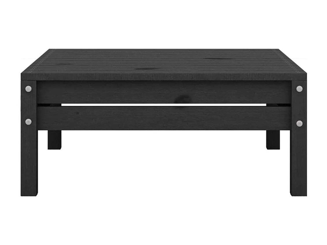 Salon de jardin 3 pcs Noir Bois de pin massif